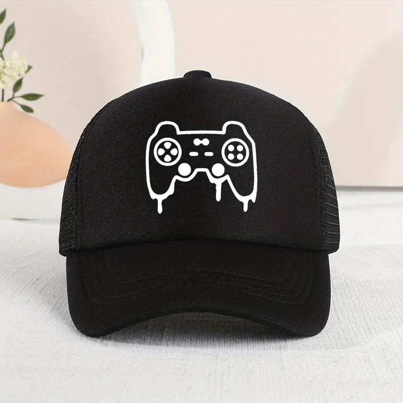 Casual Game Console Stitching Mesh Cap