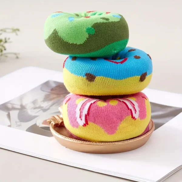3Pairs Donut Design socks