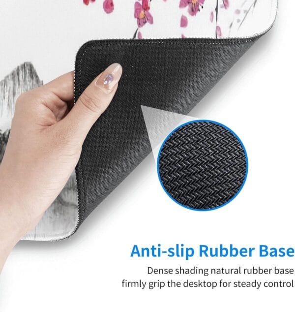Black and White -pink Plum Bossom Cherry Blossom mousepad