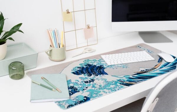 The Great Wave Off Kanagawa-blue mousepad