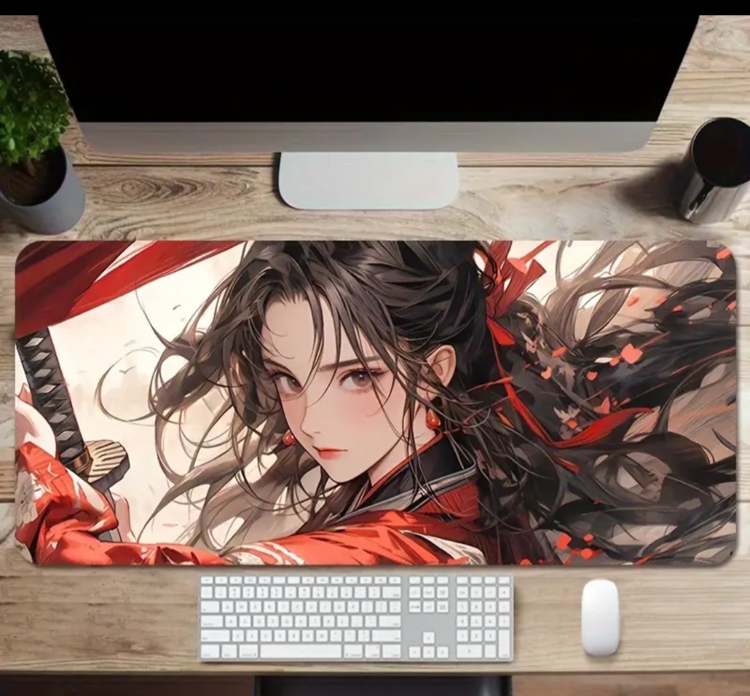 Red Anime Girl Mousepad