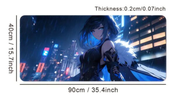 Blue Anime Girl Mousepad