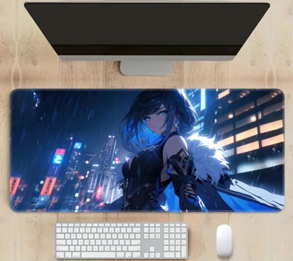 Blue Anime Girl Mousepad
