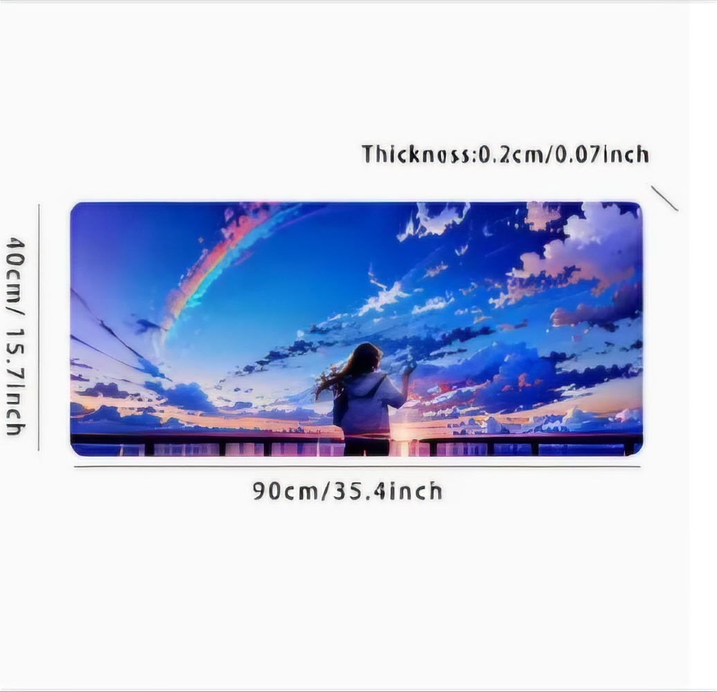 Anime Girl with Rainbow Sky