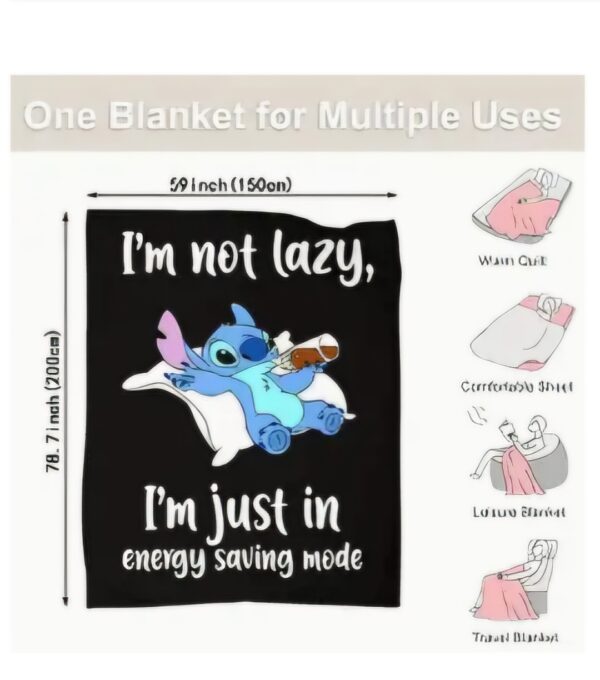 Stitch Energy Saving Mode Fleece Throw Blanket
