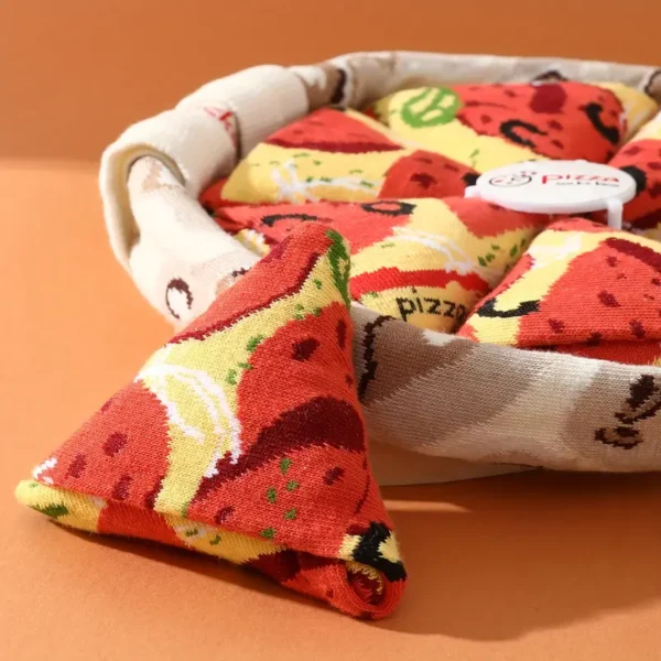 4Pairs Of Funny Pizza Design Socks