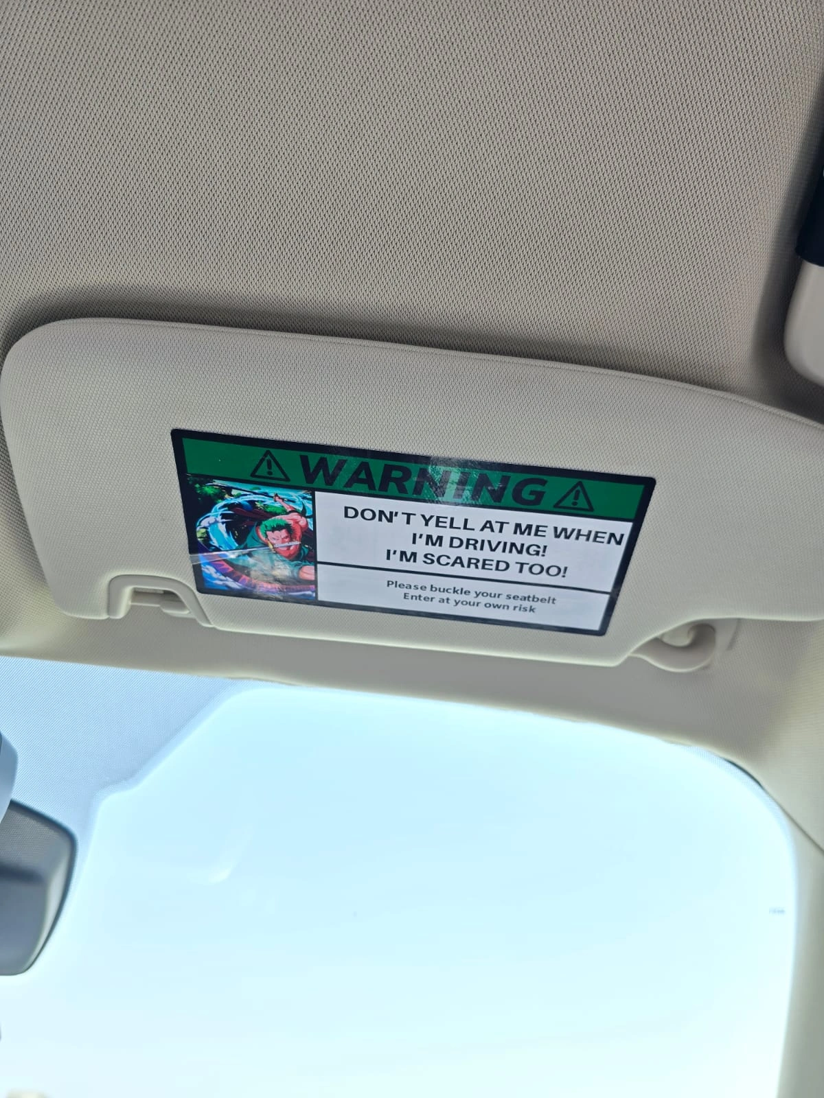 zoro warning car sticker