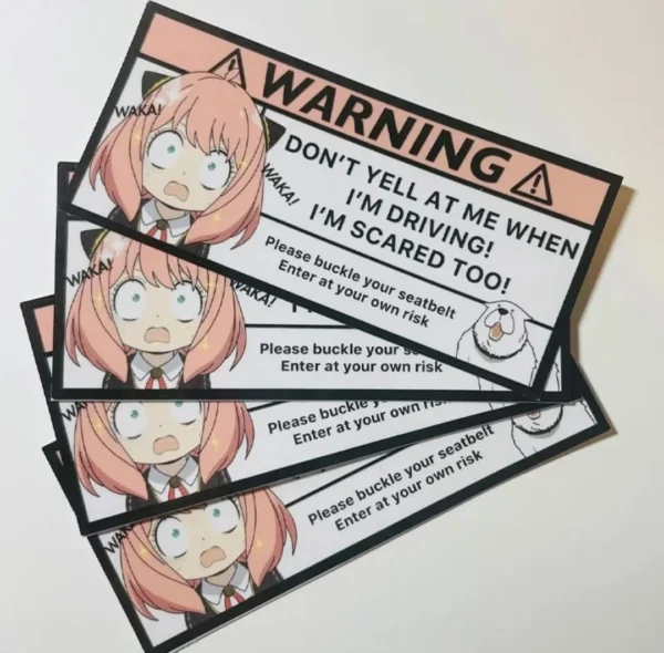 Anya Car Warning Sticker