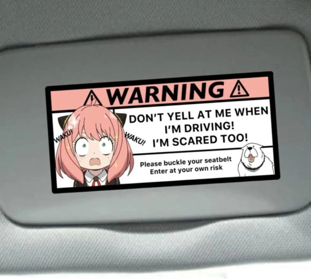 Anya Car Warning Sticker