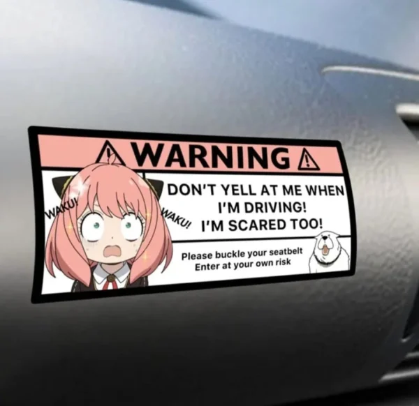 Anya Car Warning Sticker