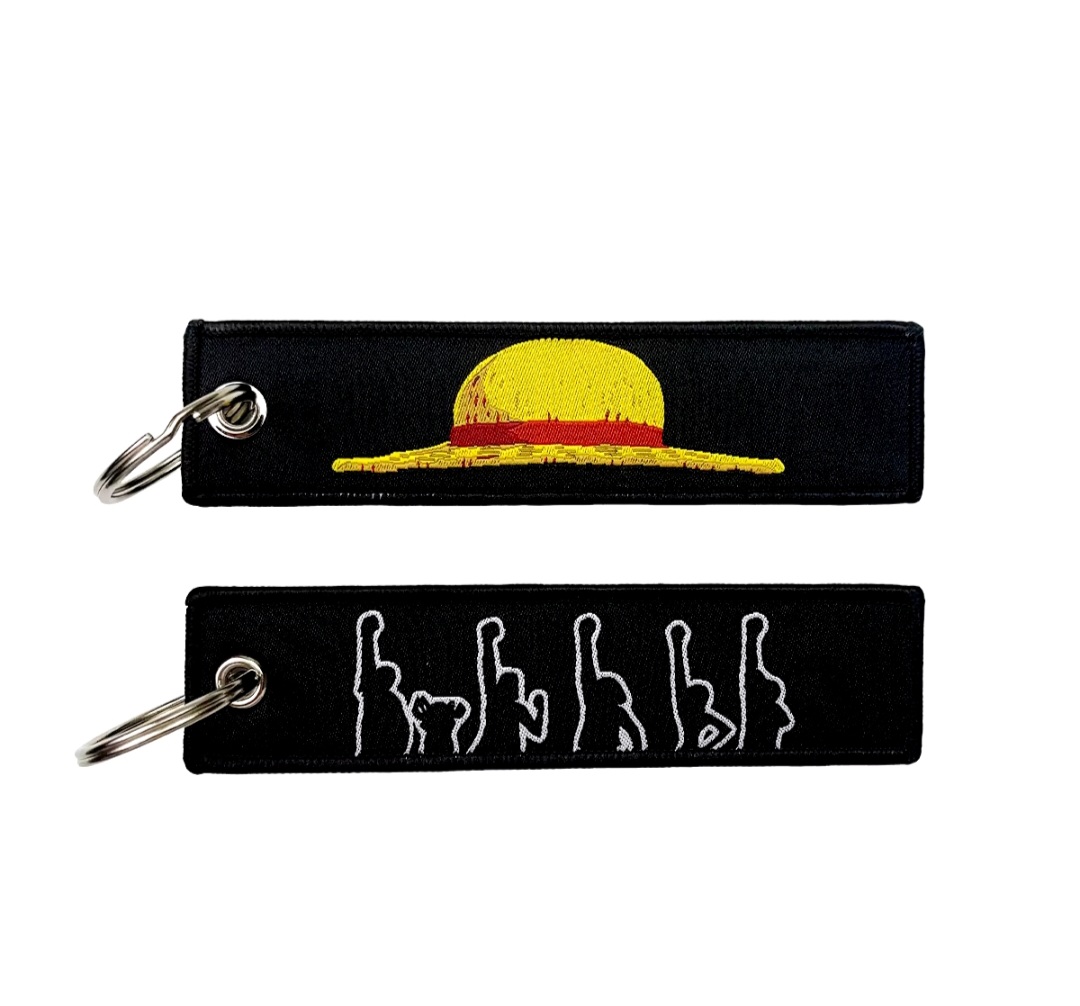 straw-hat black keychain