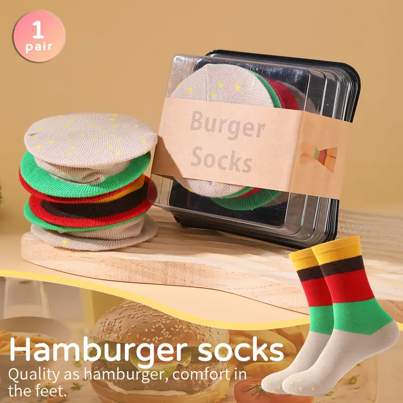 Gift Box Burger Socks